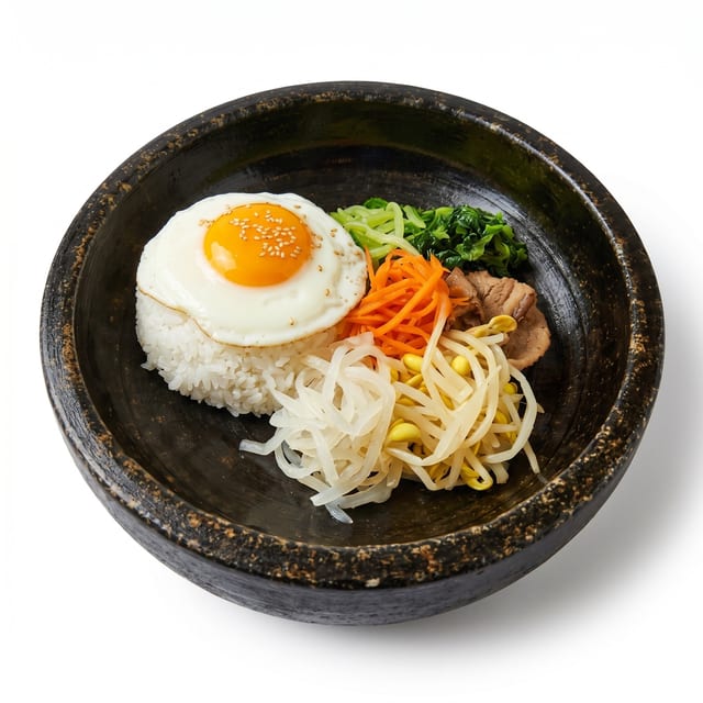Veggie Stone Bibimbap / 야채돌판밥.
