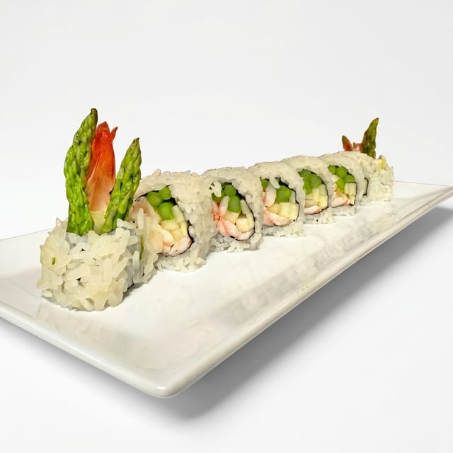 Shrimp Asparagus Cooked Roll.